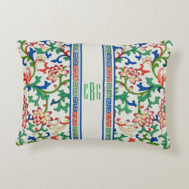 Gammal kinoiserie-Chic, accent Pillow Monogrammed Prydnadskudde