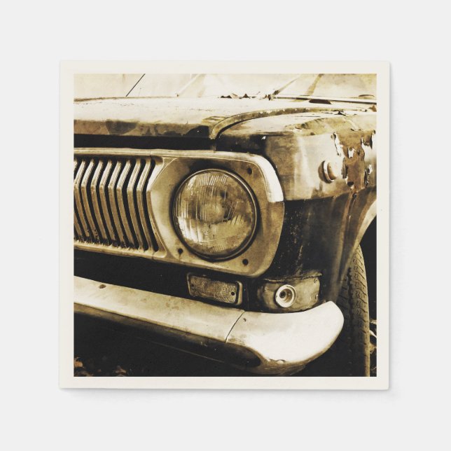 Gammal klassisk bilstrålkastare nr 2 pappersservett (Framsidan)