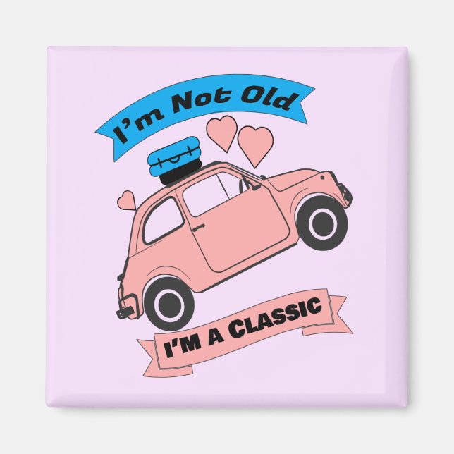 Gammal klassisk Rosa Magnet (Framsidan)