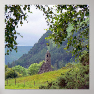 Gammal kloster i Irland Poster