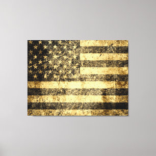 Gammal knäckt amerikanska flagganGrunge Canvastryck