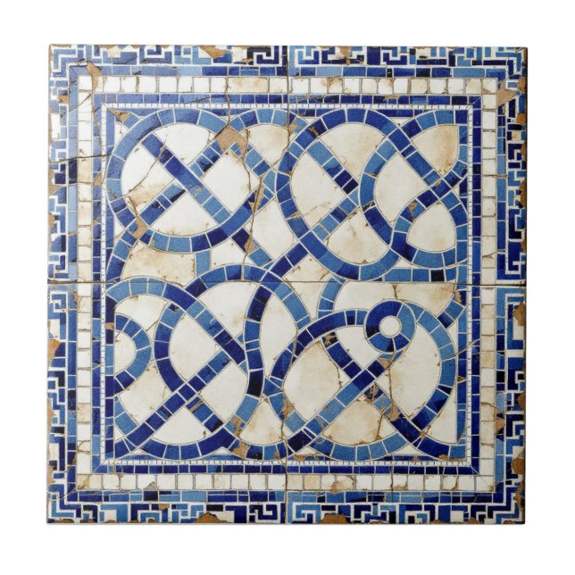Gammal knapp, keramisk tile kakelplatta (Framsidan)