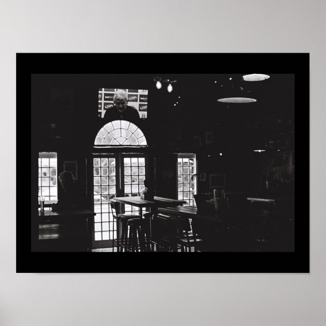 Gammal Kodak Film BNW Noir Windows Pub Bear A3 Pos Poster (Framsidan)