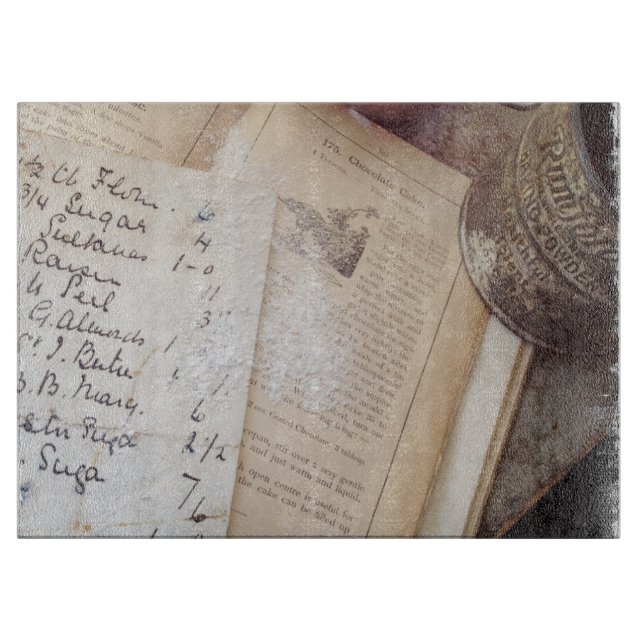 Gammal kokbok- och receptskärbräda (Framsidan)