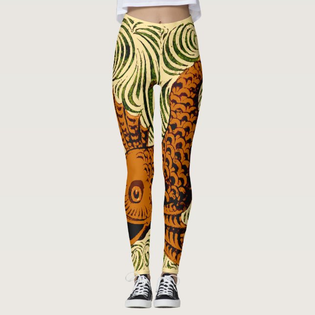 Gammal konst i fiskantique Tile Leggings (Framsida)