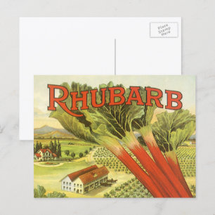 Gammal konstlapp för grönsakburk, Rhubarb Farm Vykort