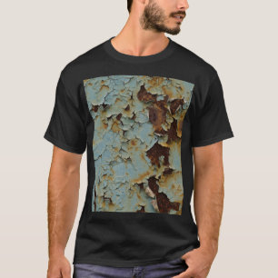 Gammal, korroderad metallisk bakgrund. t shirt