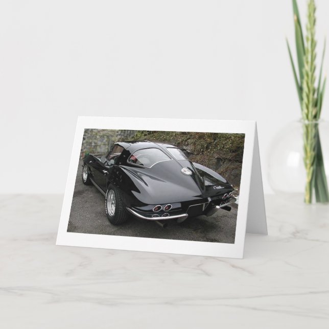 Gammal korvettkorvett för svart delfönster kort (Framsida)