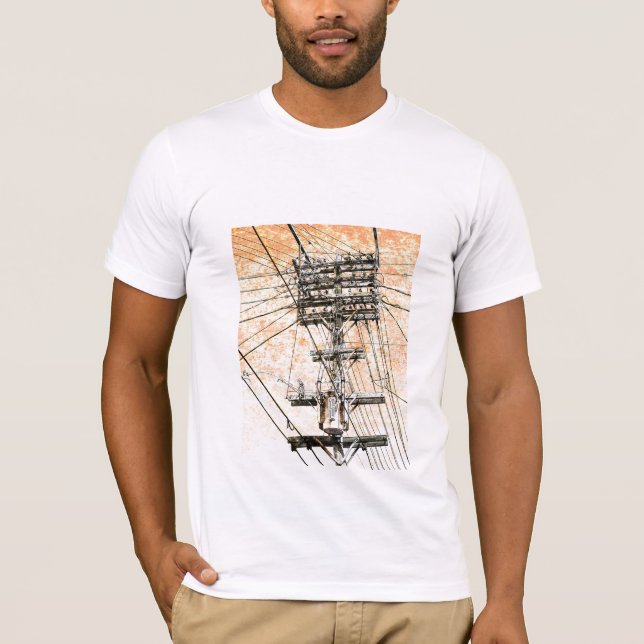gammal kraftledningt-skjorta t-shirt (Framsida)