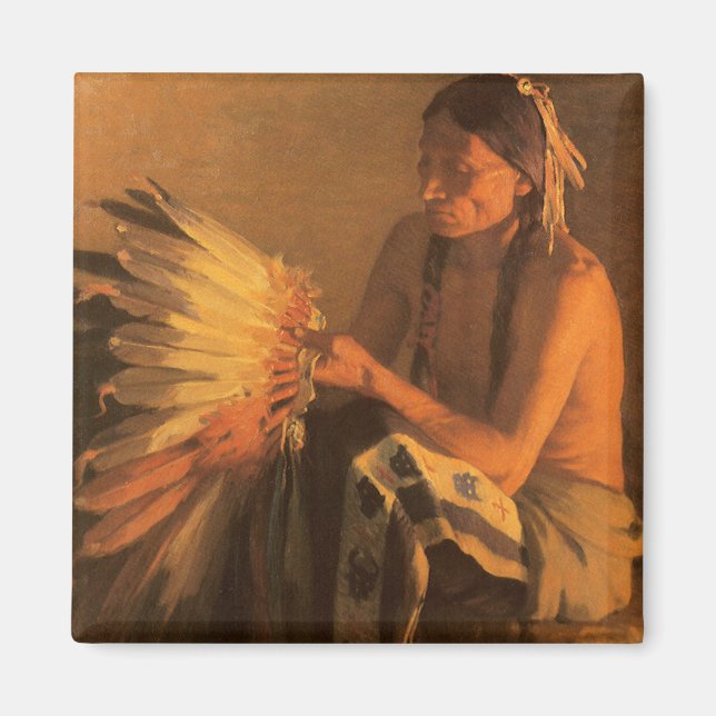 Gammal krigshätta av Joseph Henry Sharp Magnet (Framsidan)