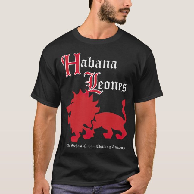 Gammal kubansk Habana Cuba Leones Baseball basebal T Shirt (Framsida)