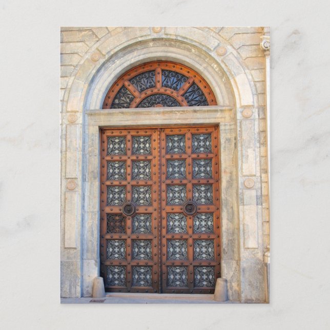 Gammal kvartsdörr i Barcelona - vykort (Framsida)