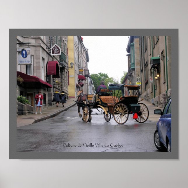 Gammal kvébec City Horse-Drawn Carriage Poster (Framsidan)