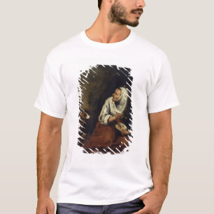 Gammal kvinna med hunden t shirt