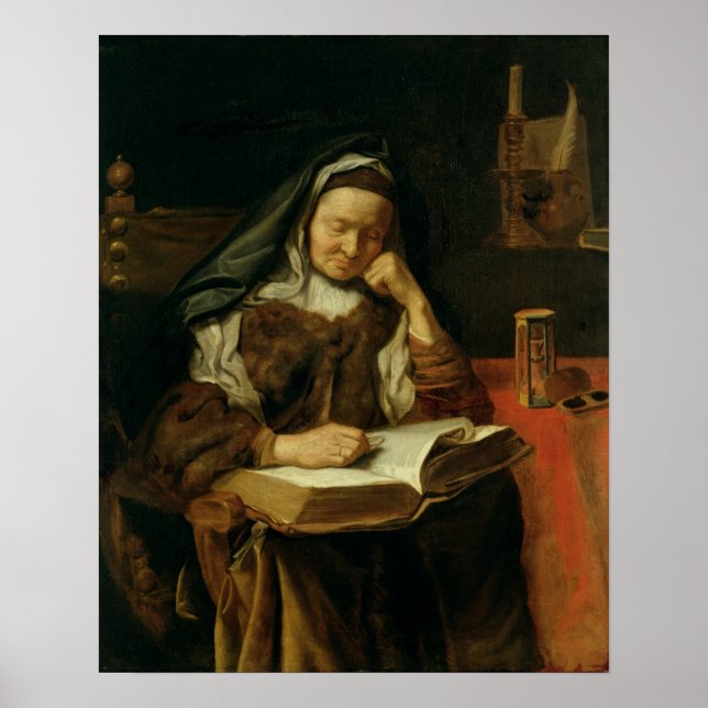 Gammal kvinnlig sovande poster (Framsidan)