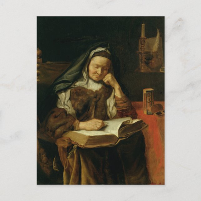 Gammal kvinnlig sovande vykort (Framsida)