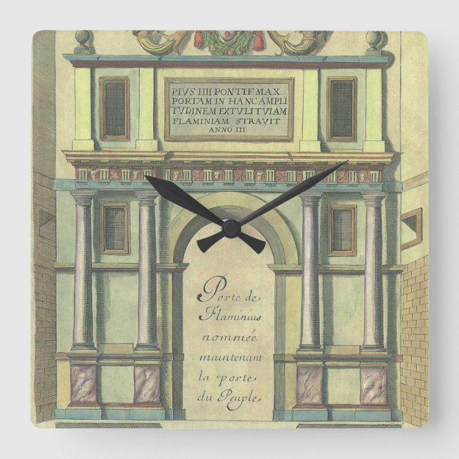 Gammal kyrkdörr Entré Renässansarkitektur Fyrkantig Klocka (Framsida)