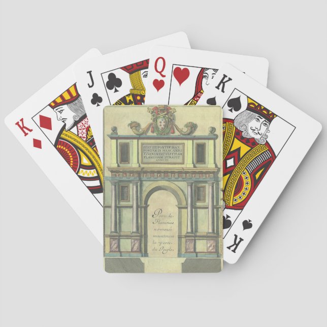 Gammal kyrkdörr Ingång Renässansarkitektur Casinokort (Baksidan)