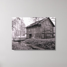 Gammal lada svart och vitt bild på canvas