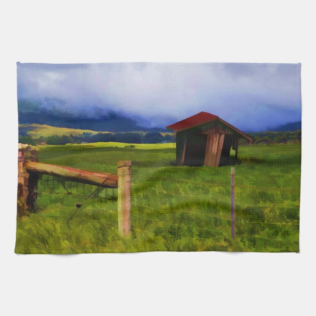 Gammal ladugård kökshandduk (Horisontell)