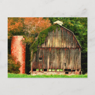 GAMMAL LADUGÅRD OCH SILO VYKORT