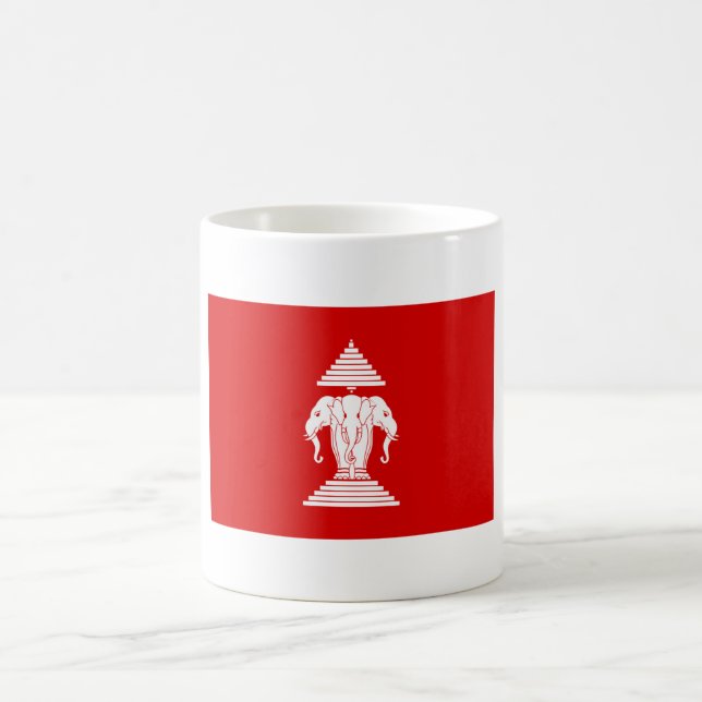 Gammal laotisk flagga kaffemugg (Center)