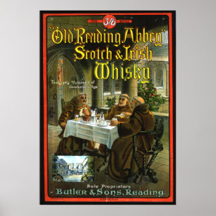Gammal läsning Abbey Whisky Poster