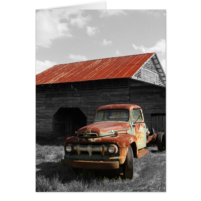 Gammal Lastbil b/w OBS Kort (Framsidan)