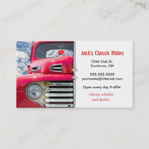 Gammal lastbil för röd klassiker visitkort