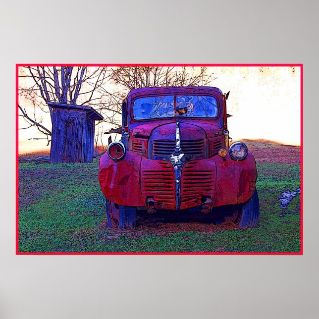 Gammal Lastbil-fotoPoster Poster (Framsidan)