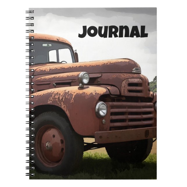 Gammal Lastbil Vintage Classic Car Journal Anteckningsbok (Framsidan)
