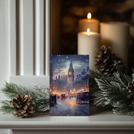 Gammal London-jul med Snowy Streets Classic Kort