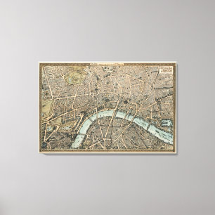 Gammal London karta 1892 Canvastryck
