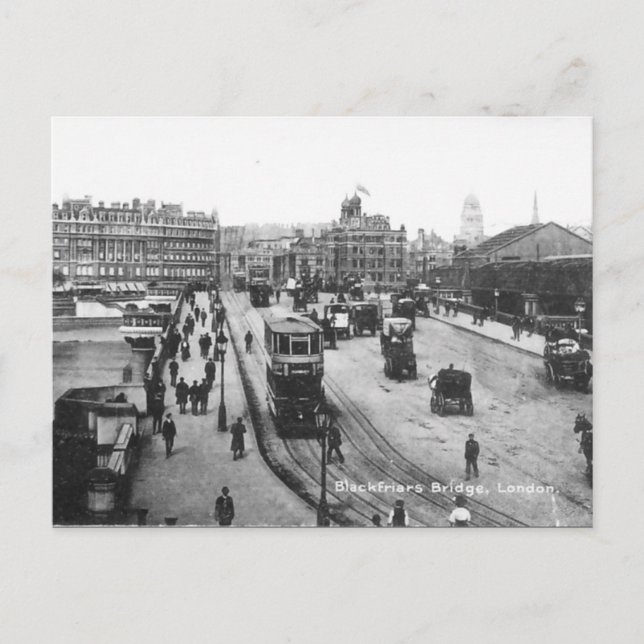 Gammal London vykort - Blackfriars Bridge (Framsida)