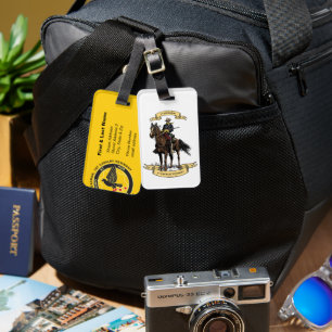 Gammal luggage-tagg för Bill/Guld - Anpassade Bagagebricka