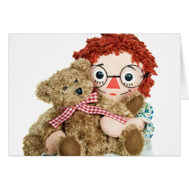 gammal lumpdocka och teddybjörn OBS kort (Framsidan Horizontal)