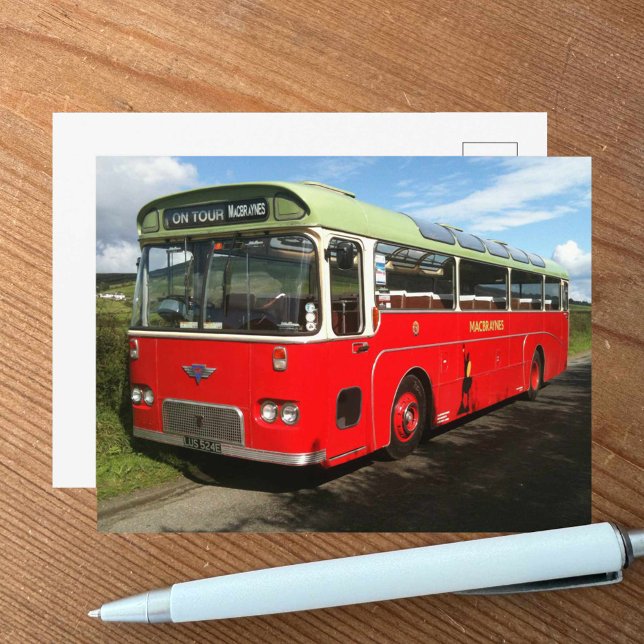 Gammal Macbraynes-buss på Isle of Bute Vykort (Skapare uppladdad)
