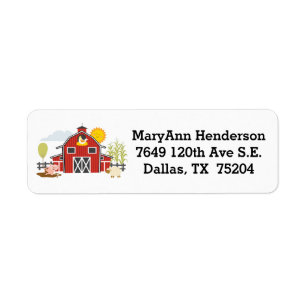 Gammal Macdonald Farm Barn-adressetikett Returadress Etikett