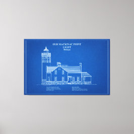 Gammal Mackinac Point Light - Michigan - AD Canvastryck