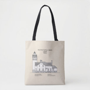 Gammal Mackinac Point Light - Michigan - SBD Tygkasse
