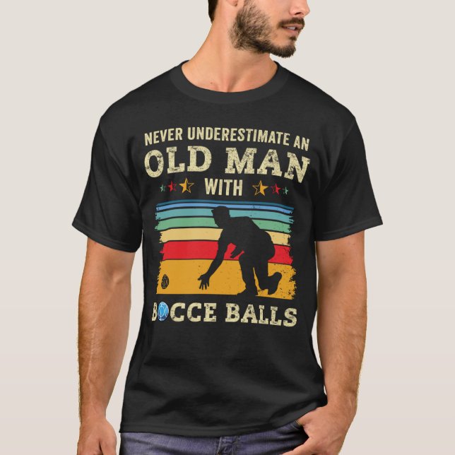 Gammal man Bocce Boll Team Boccia Bocci Grandpa Pa T Shirt (Framsida)