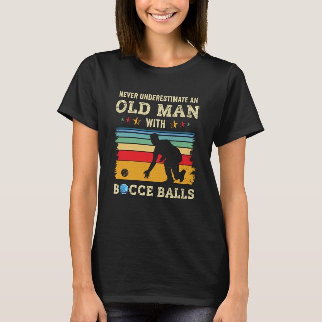 Gammal man Bocce Boll Team Boccia Bocci Grandpa Pa T Shirt (Framsida)