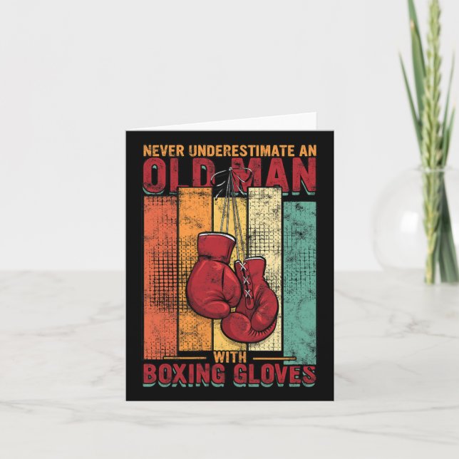 Gammal man Boxing - Vintage Kort (Framsida)