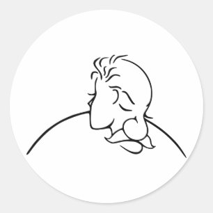 Gammal man eller ung optisk Dam Illusion Runt Klistermärke