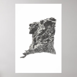 Gammal man i berget, NH - Pen Sketch Print Poster