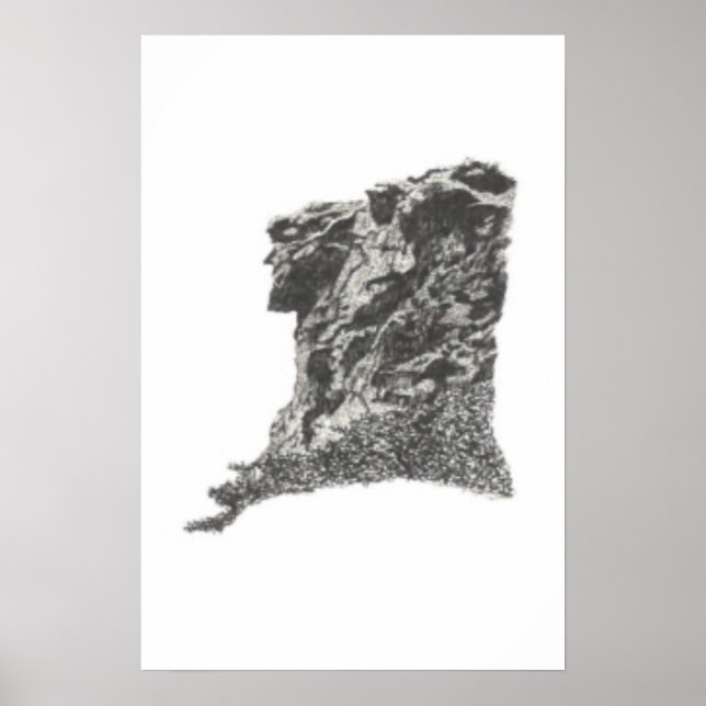 Gammal man i berget, NH - Pen Sketch Print Poster (Framsidan)