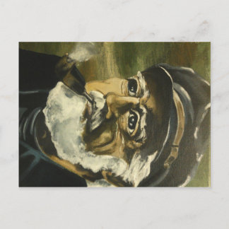 Gammal man i havet vykort