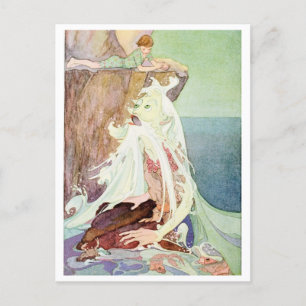 Gammal man i Sea Dorothy Lathrop Vykort