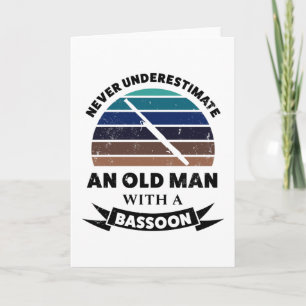 Gammal man med Bassoon Funny Gift Pappa Kort