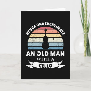 Gammal man med Cello Funny Gift Pappa Kort